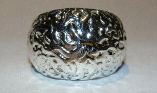 Designer Sterling Silver Dome Textured Cocktail Ring Size ONE SIZE - 1 Thumbnail