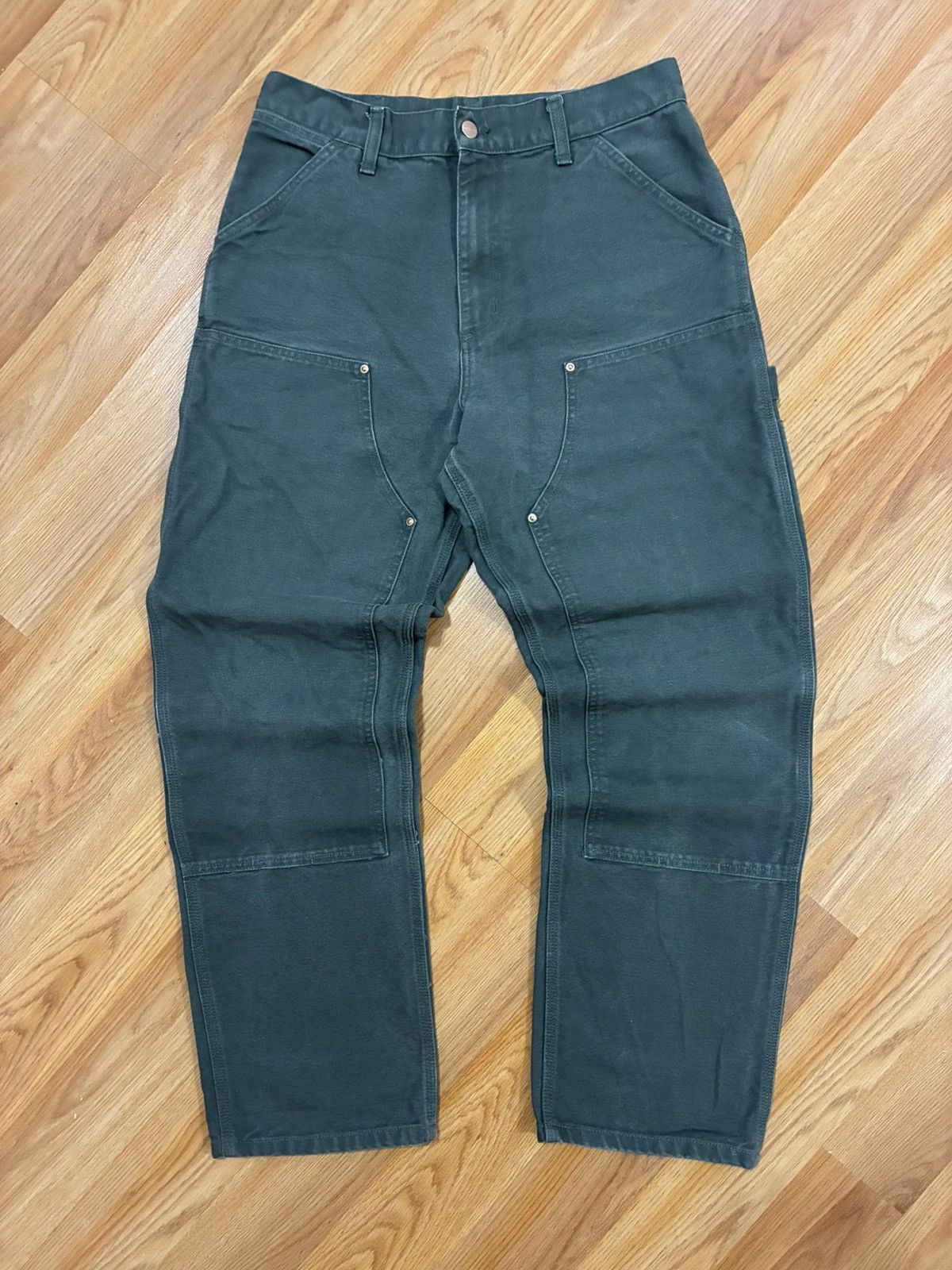 Carhartt Wip 31x32 Carhartt WIP Double Knee Stone Washed Canvas Pant Fade Size US 31 - 1 Thumbnail