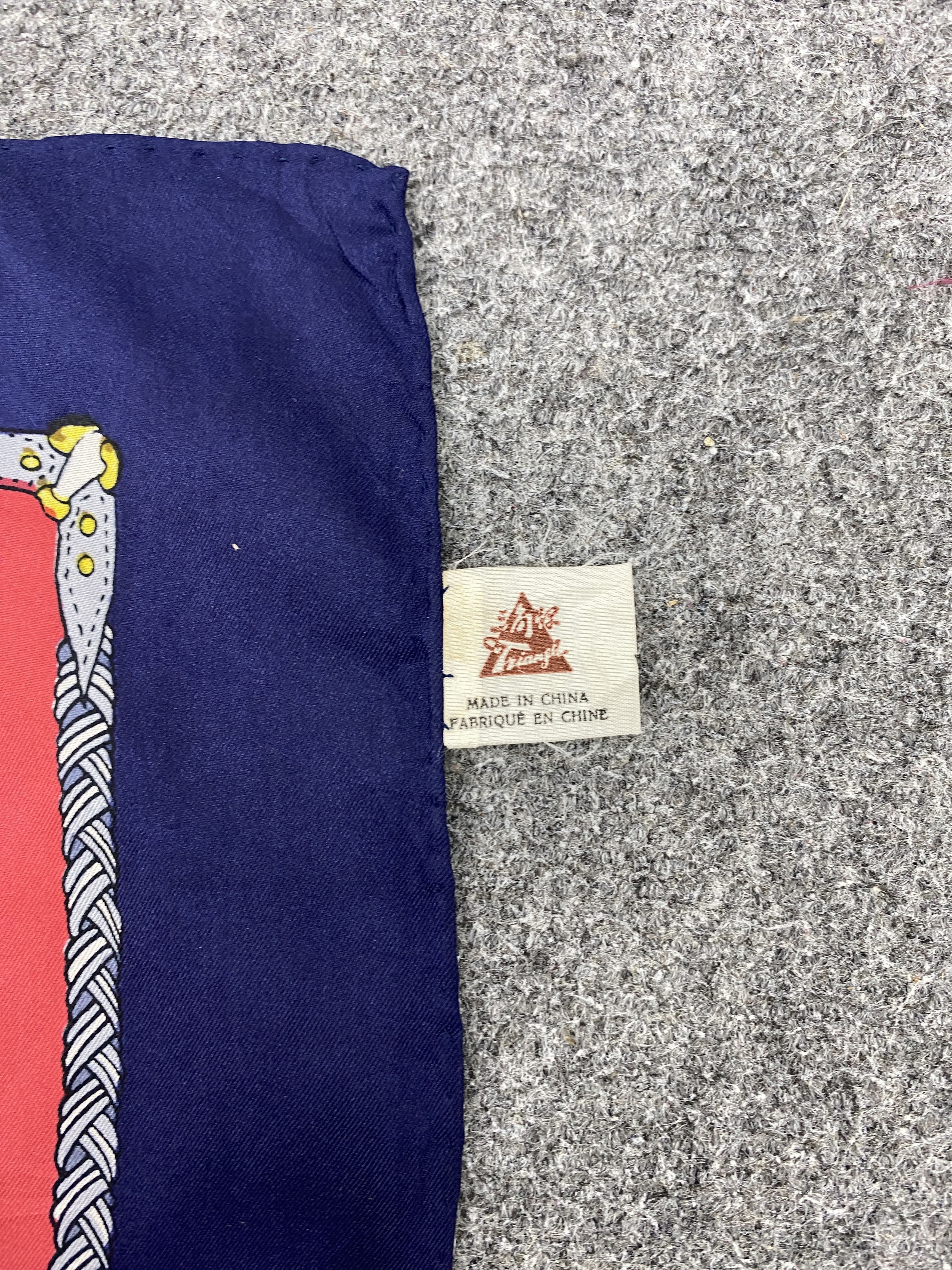 Vintage Geometry Silk Scarf / Muffler / Silk Shawl SN0072 Size ONE SIZE - 6 Thumbnail