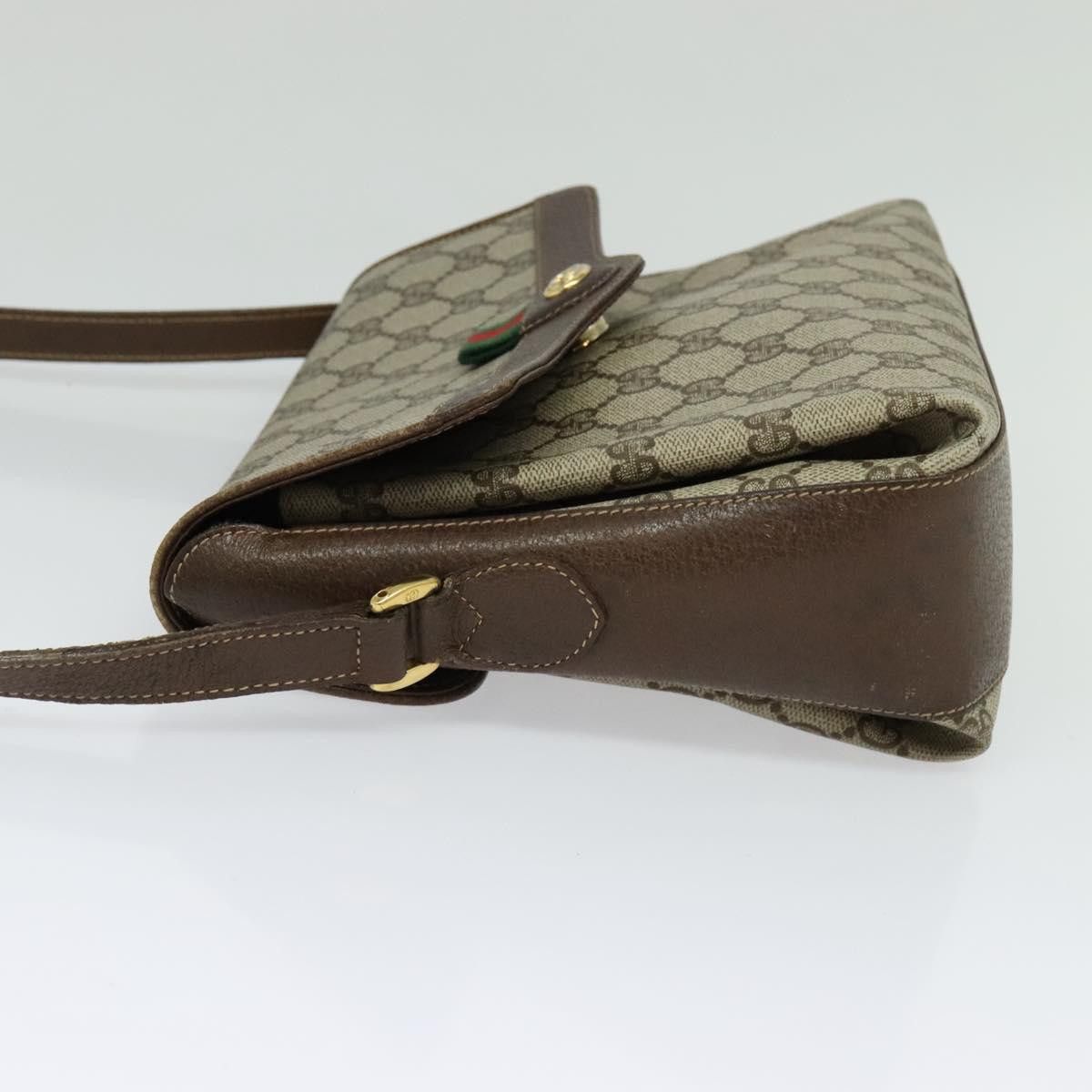 Gucci GUCCI GG Supreme Web Sherry Line Bag Pvc Beige Gold 904 02 Size ONE SIZE - 4 Thumbnail
