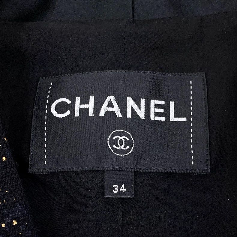 Chanel Chanel Egypt Series Black Gold V-neck Wool Single-breasted Size XXS / US 00 / IT 34 - 5 Thumbnail