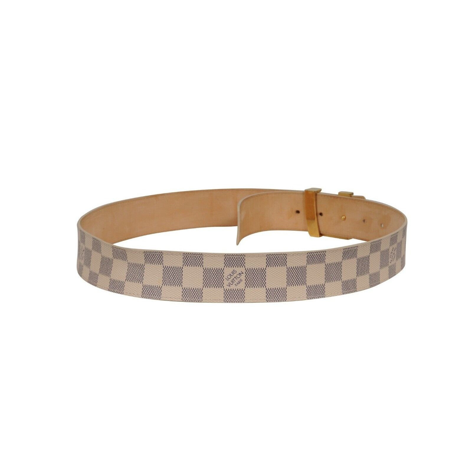 Louis Vuitton Damier Azur Initials Belt 40MM 90 36 Cream Size 36 - 7 Thumbnail