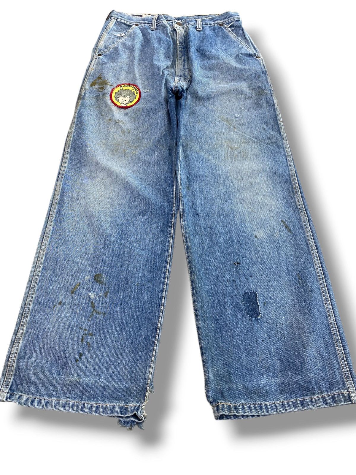 Japanese Brand Japanese Brand Faded Wide Leg Jeans with Dr. Slump Patch Size US 31 - 1 Thumbnail