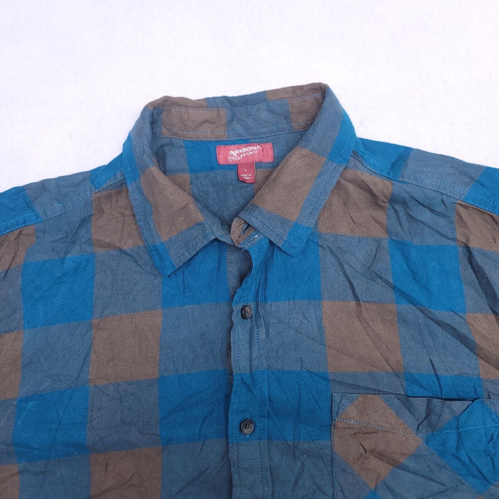 Arizona Jean Co. Arizona Jean Co Buffalo Check Flannel Shirt Mens Size L Blue Size US L / EU 52-54 / 3 - 1 Thumbnail