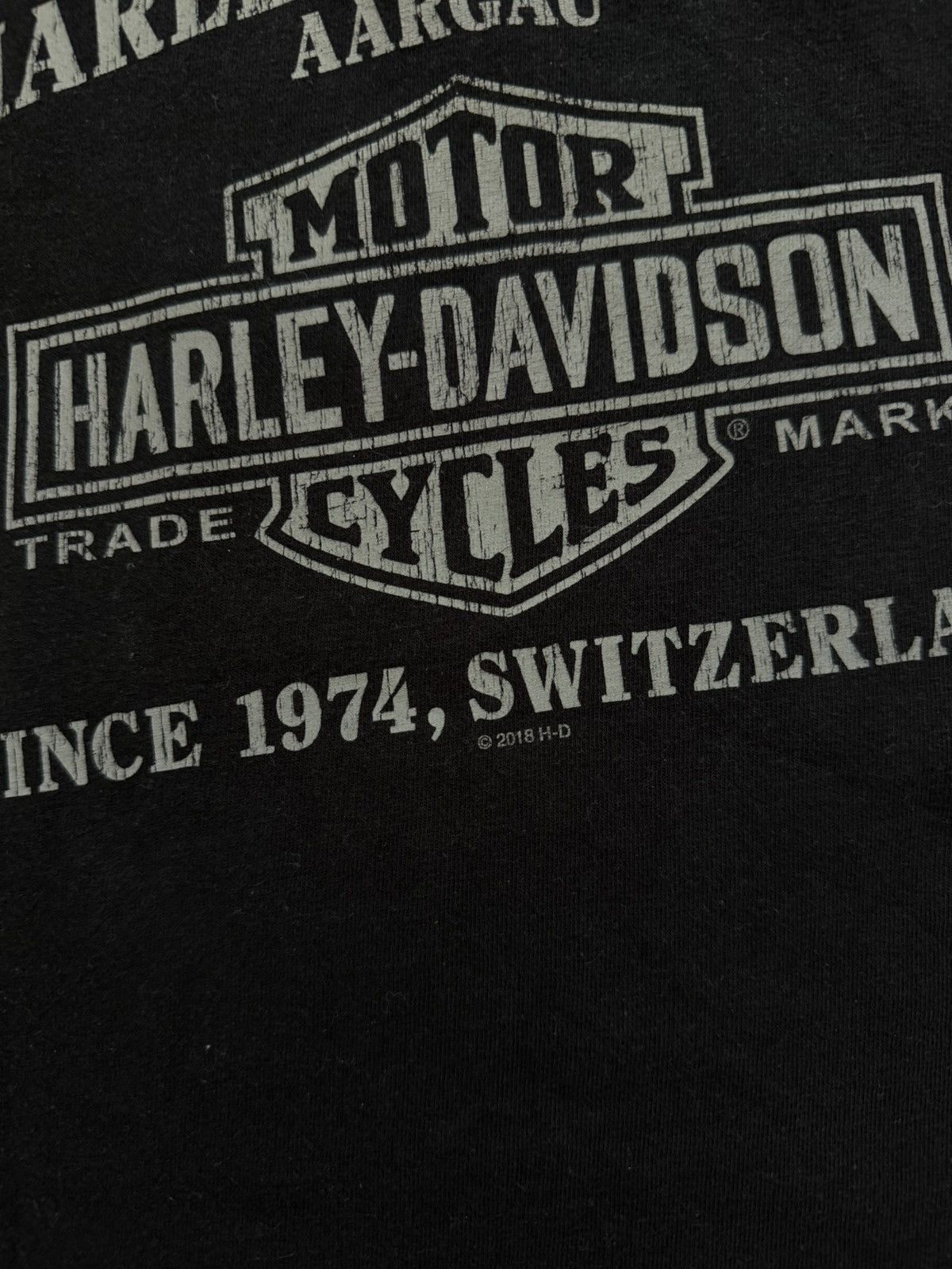 Band Tees × Harley Davidson × Vintage Vintage 2018 Harley Davidson AARGAU Bikers Dog T-Shirt Size US L / EU 52-54 / 3 - 9 Thumbnail