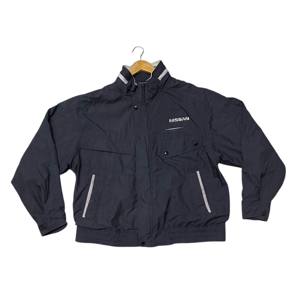 Nissan vintage 90s Nissan workwear windbreaker jacket Size US L / EU 52-54 / 3 - 1 Thumbnail