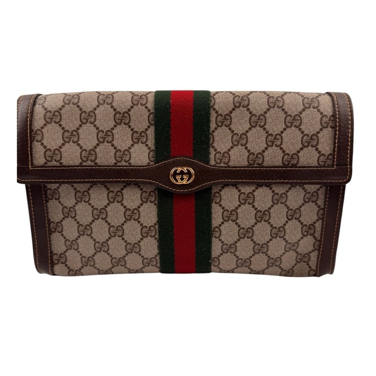 Gucci × Vintage Gucci GG Sherry Line Clutch Bag | Grailed