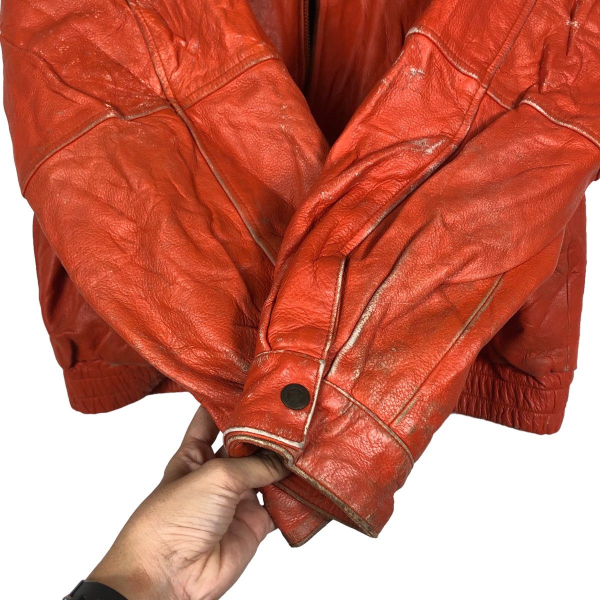 Japanese Brand 🔥Moda Italiana American Born Genuine Leather Biker Jacket Size US XXL / EU 58 / 5 - 15 Thumbnail