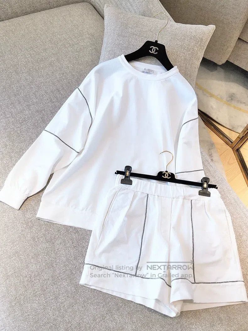 Other Brunello Cucinelli Beaded Decoration White Sports Set Size XS / US 0-2 / IT 36-38 - 1 Thumbnail
