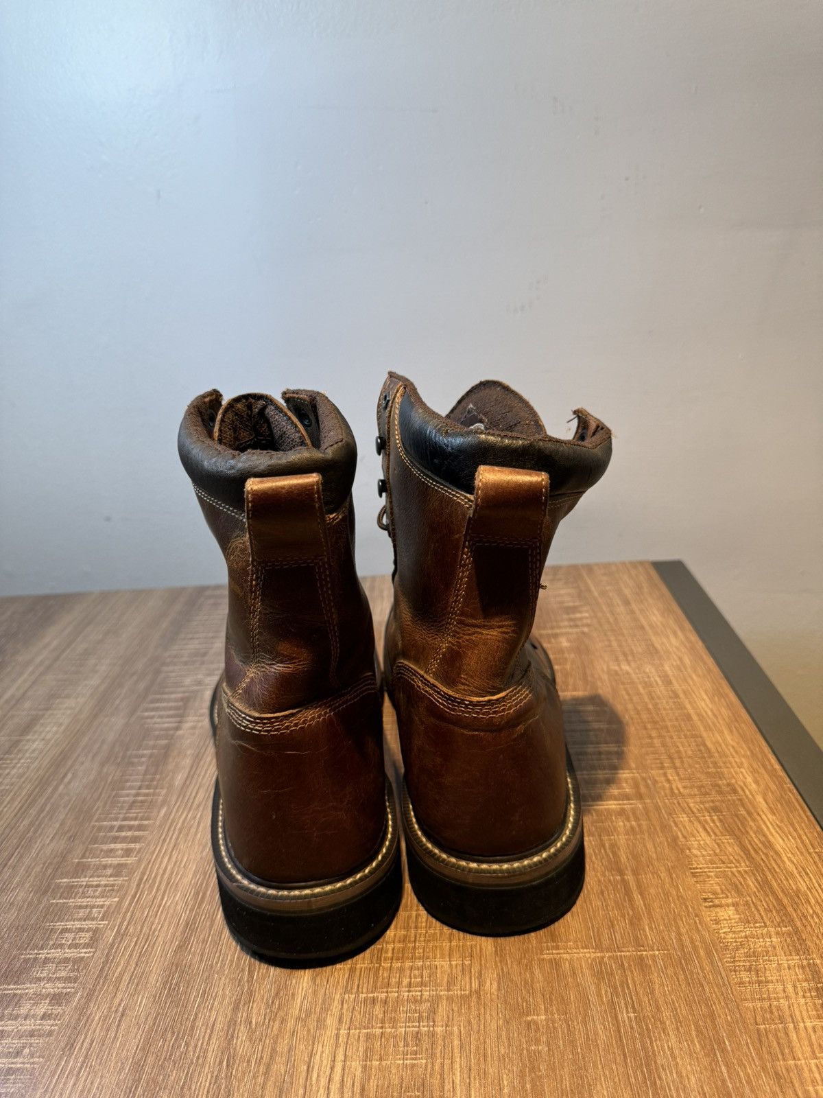 Justin Boots Justin Original Work Boots 8” Pulley Steel Toe Men's Sz 13 Size US 13 / EU 46 - 4 Thumbnail