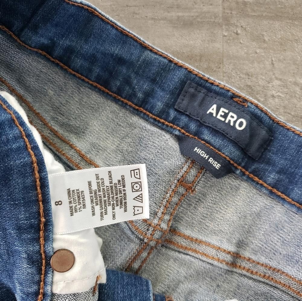 Aeropostale Denim Distressed AERO High Waisted Mini Size 30" / US 8 / IT 44 - 3 Thumbnail
