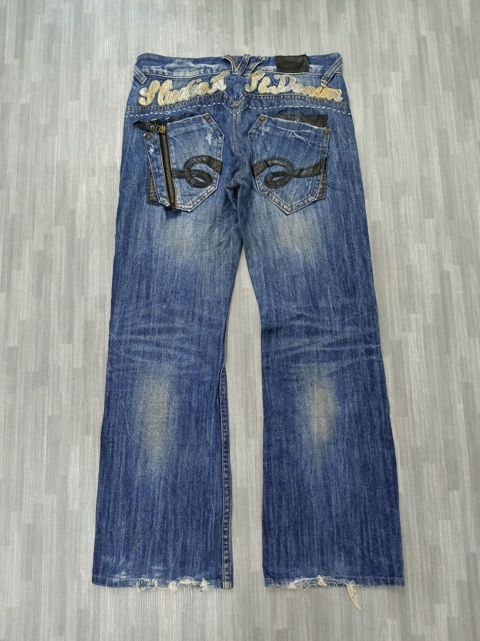 Japanese Brand FLARE SICK STUDIO RP DENIM PANTS Size US 32 / EU 48 - 3 Thumbnail