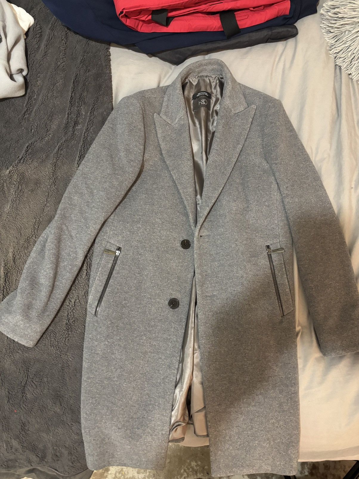 Other HiSO Men’s Wool Trench Coat - Canada 42 (US ~M-L) - Grey Size US L / EU 52-54 / 3 - 1 Thumbnail
