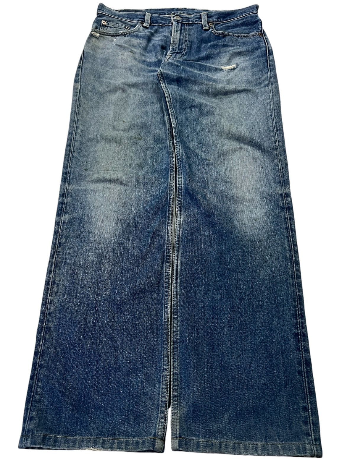 Levi's Vintage Levis 502 Faded Blue Distress Jeans Size US 31 - 1 Thumbnail