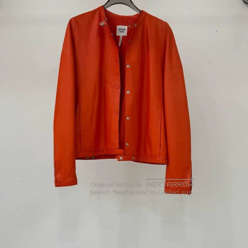 Hermes Hermes Orange Leather Jacket Size XS / US 0-2 / IT 36-38 - 1 Thumbnail
