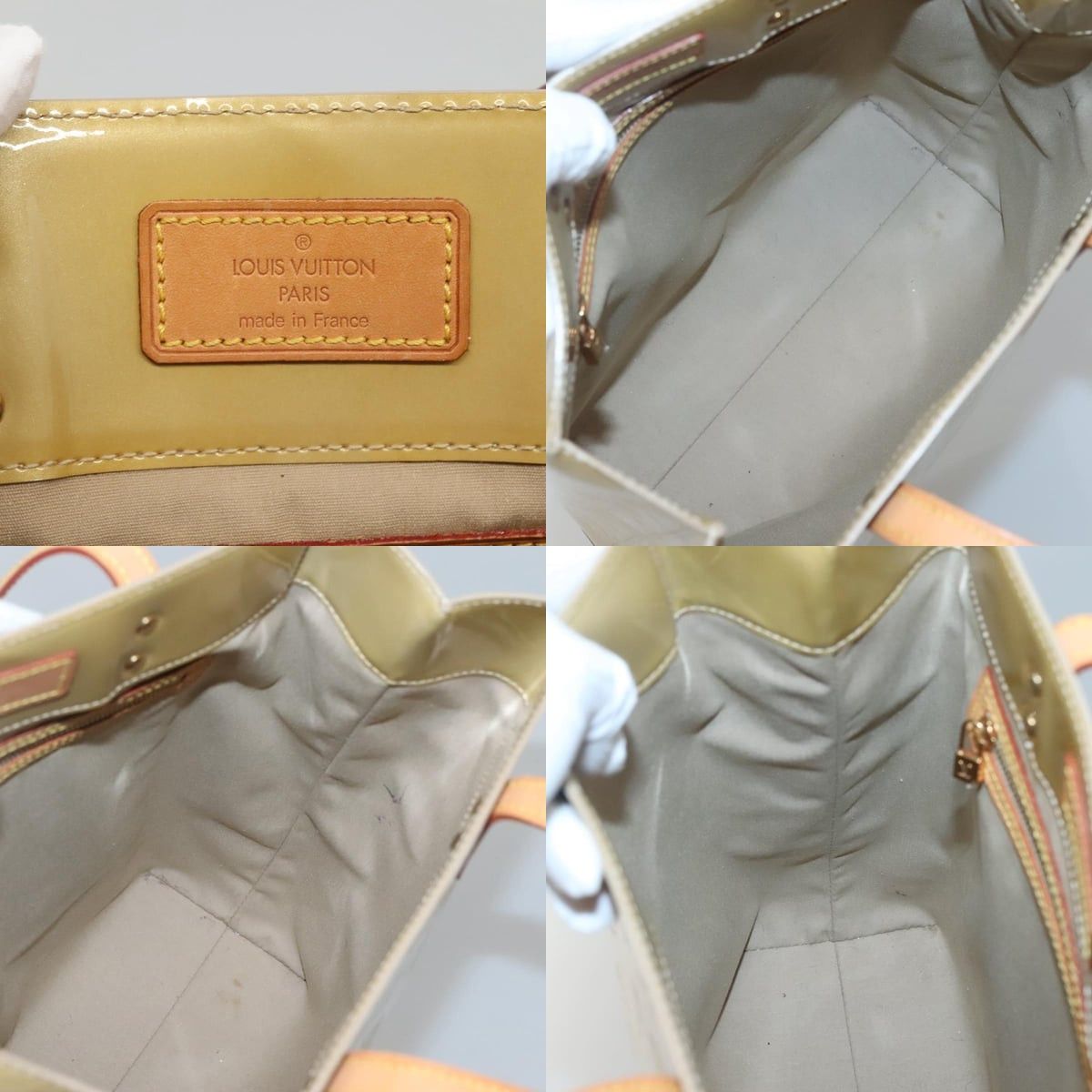 Louis Vuitton LOUIS VUITTON Monogram Vernis Reade MM Hand Bag Beige M91141 Size ONE SIZE - 11 Thumbnail