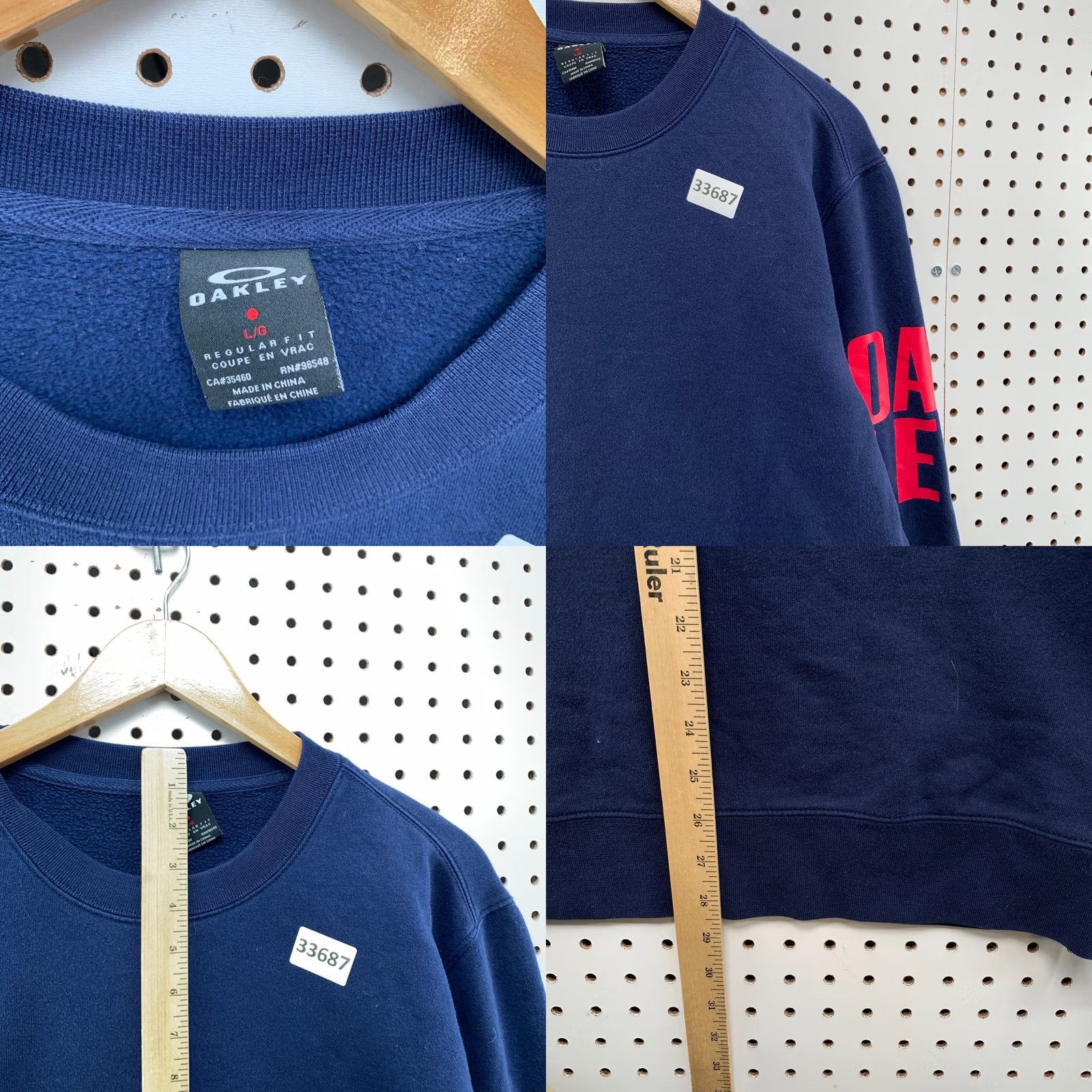 Oakley Oakley Shirt Mens L Blue Sweatshirt Red Spellout Long Sleeve Crewneck 23x28 Size US L / EU 52-54 / 3 - 9 Thumbnail