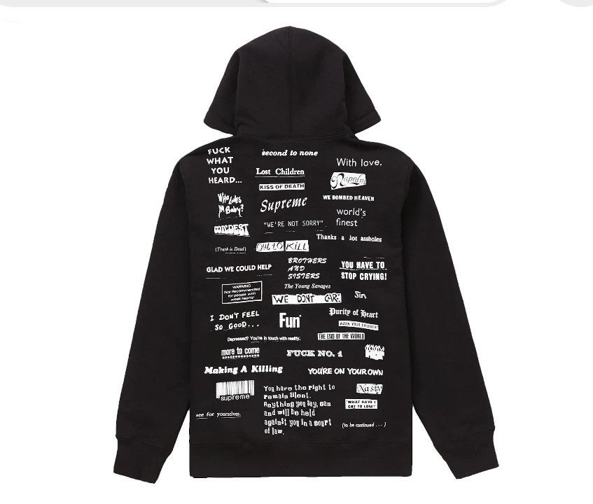Supreme Supreme Stop Crying Hoodie XL Black Deadstock Size US XL / EU 56 / 4 - 3 Thumbnail