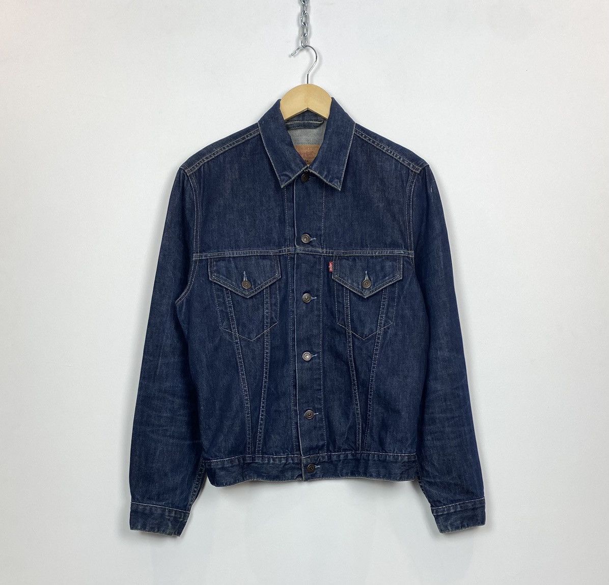Levi's Vintage Levi’s Navy Blue Denim Jacket Buttons 90’s USA Size L / US 10 / IT 46 - 1 Thumbnail