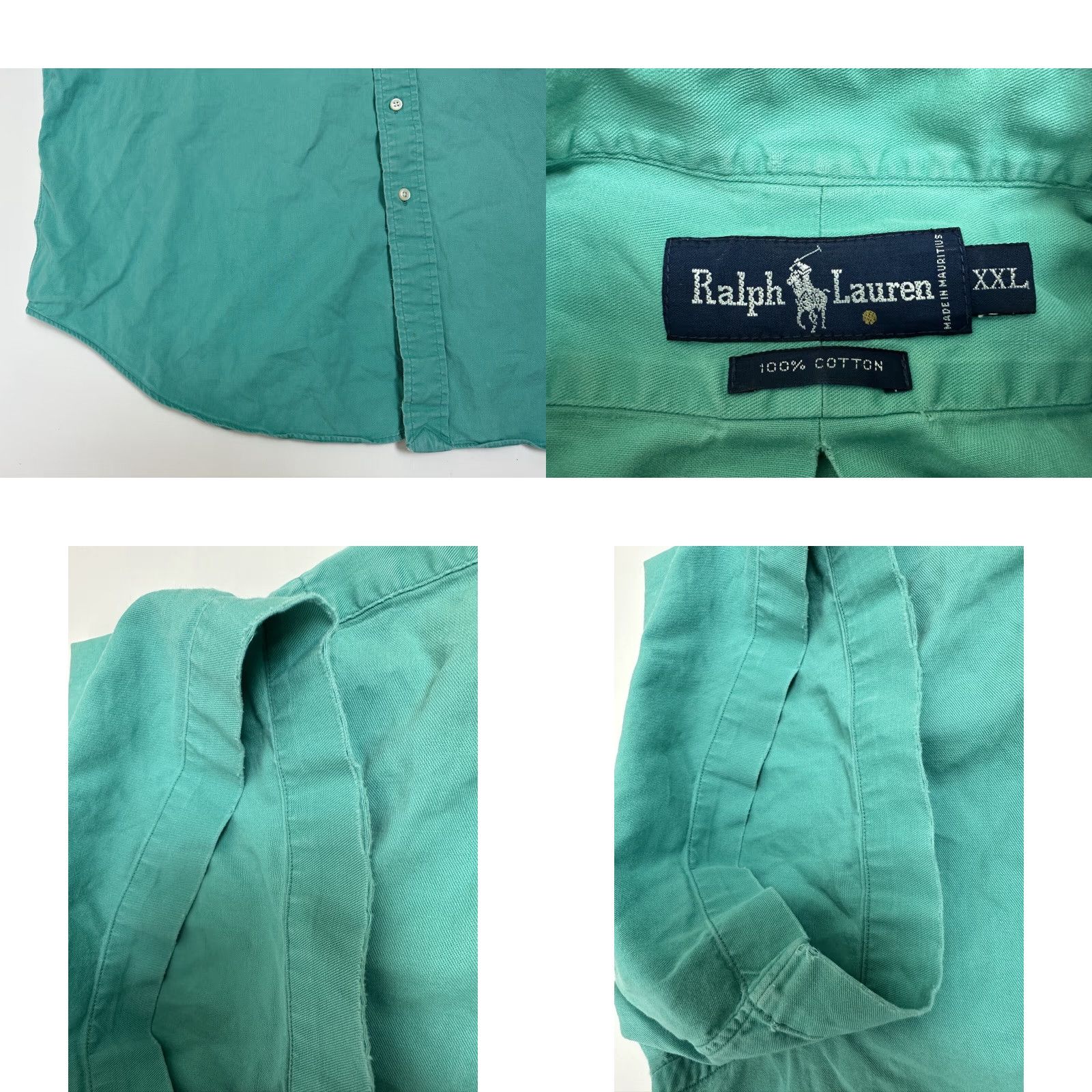 Ralph Lauren VINTAGE Ralph Lauren Shirt Mens 2XL Oversize Frays Holes Grunge Distressed Green Shirt Mens 2XL Oversize Grunge Distressed Green Size US XXL / EU 58 / 5 - 10 Thumbnail