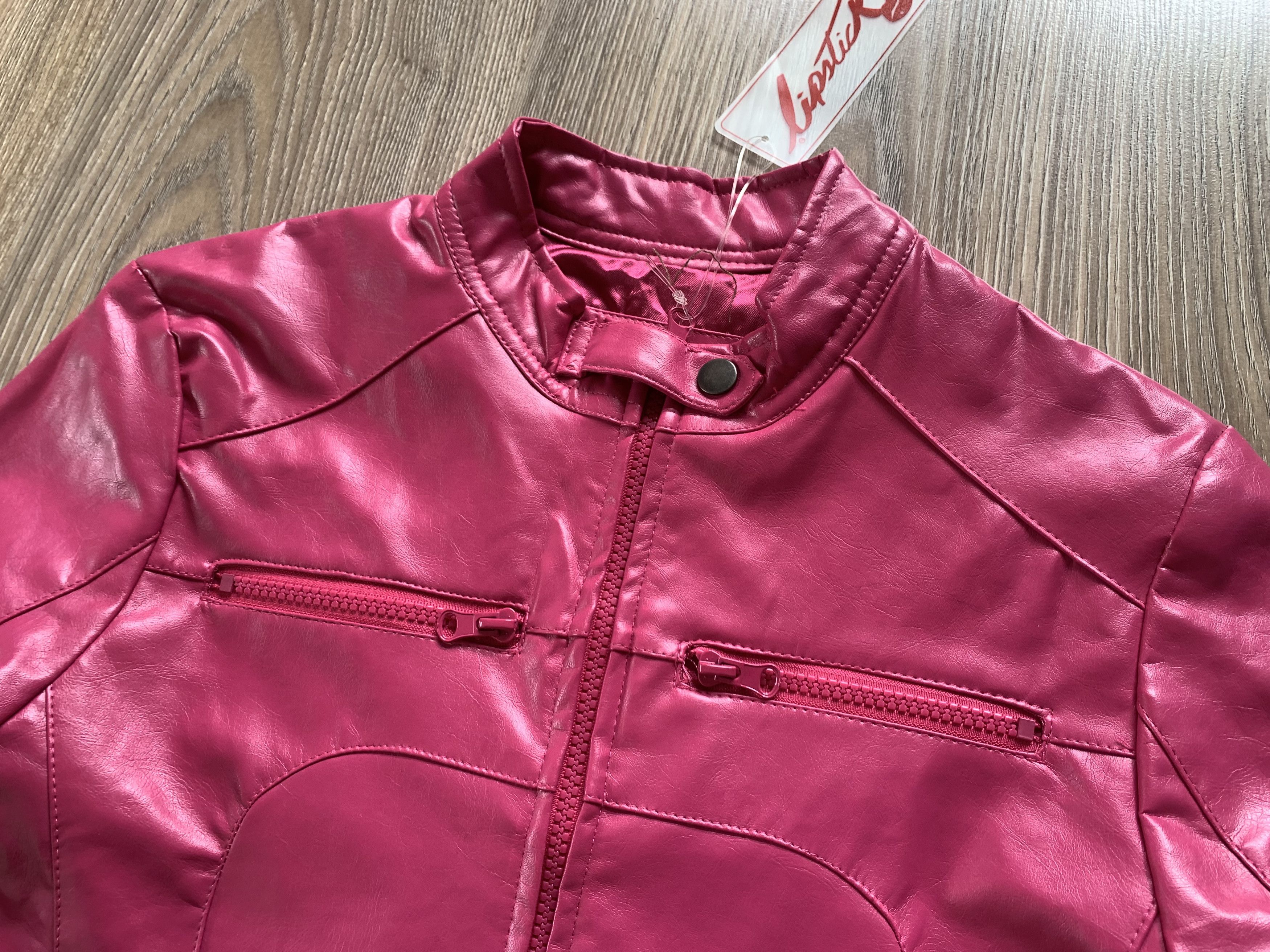 Other Lipstick Womens Pink Vegan Pleather Biker Jacket Size S / US 4 / IT 40 - 5 Thumbnail