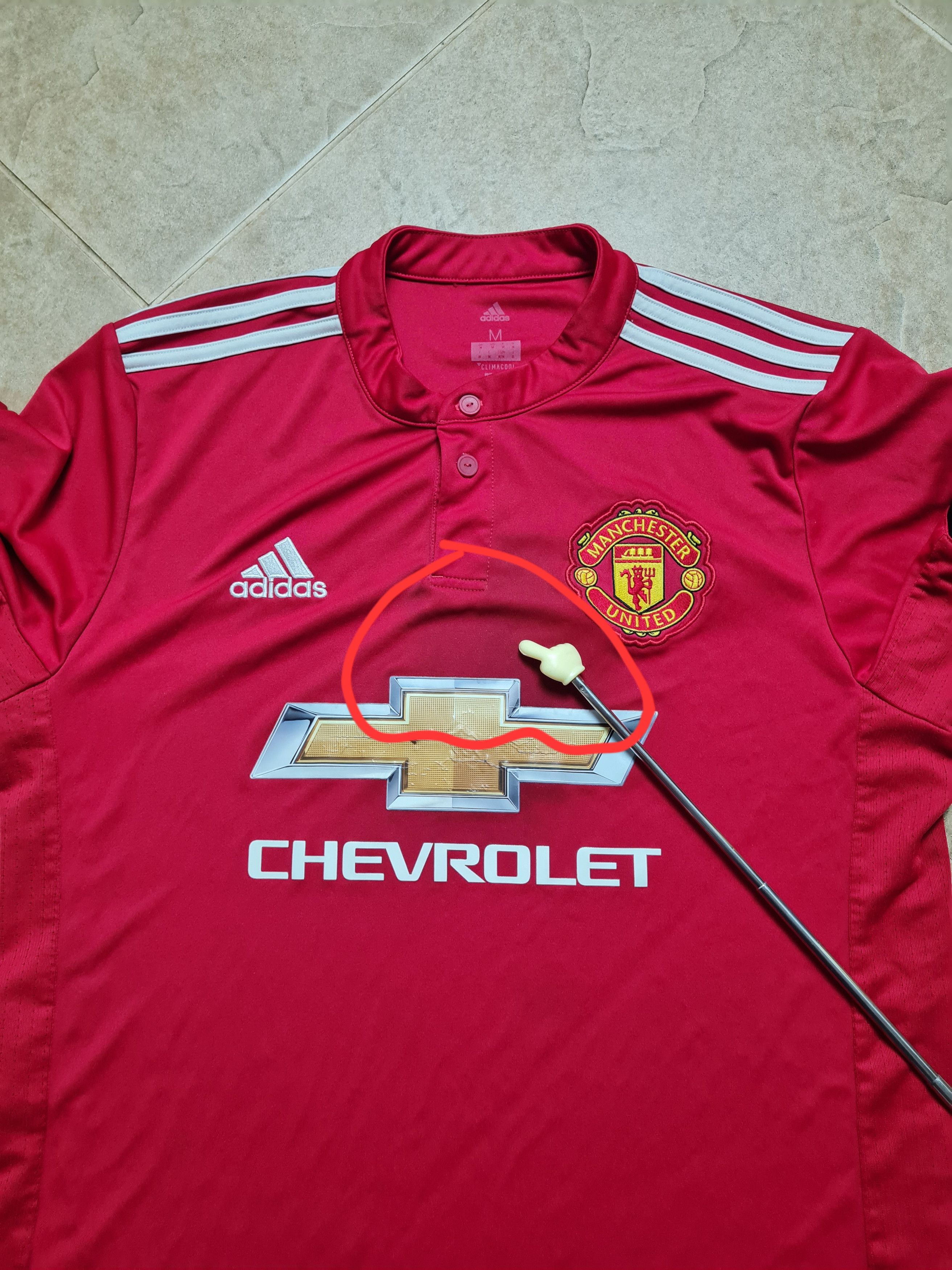 Adidas Manchester United Home Jersey 2017 18 Adidas Chevrolet Red Size US M / EU 48-50 / 2 - 17 Thumbnail