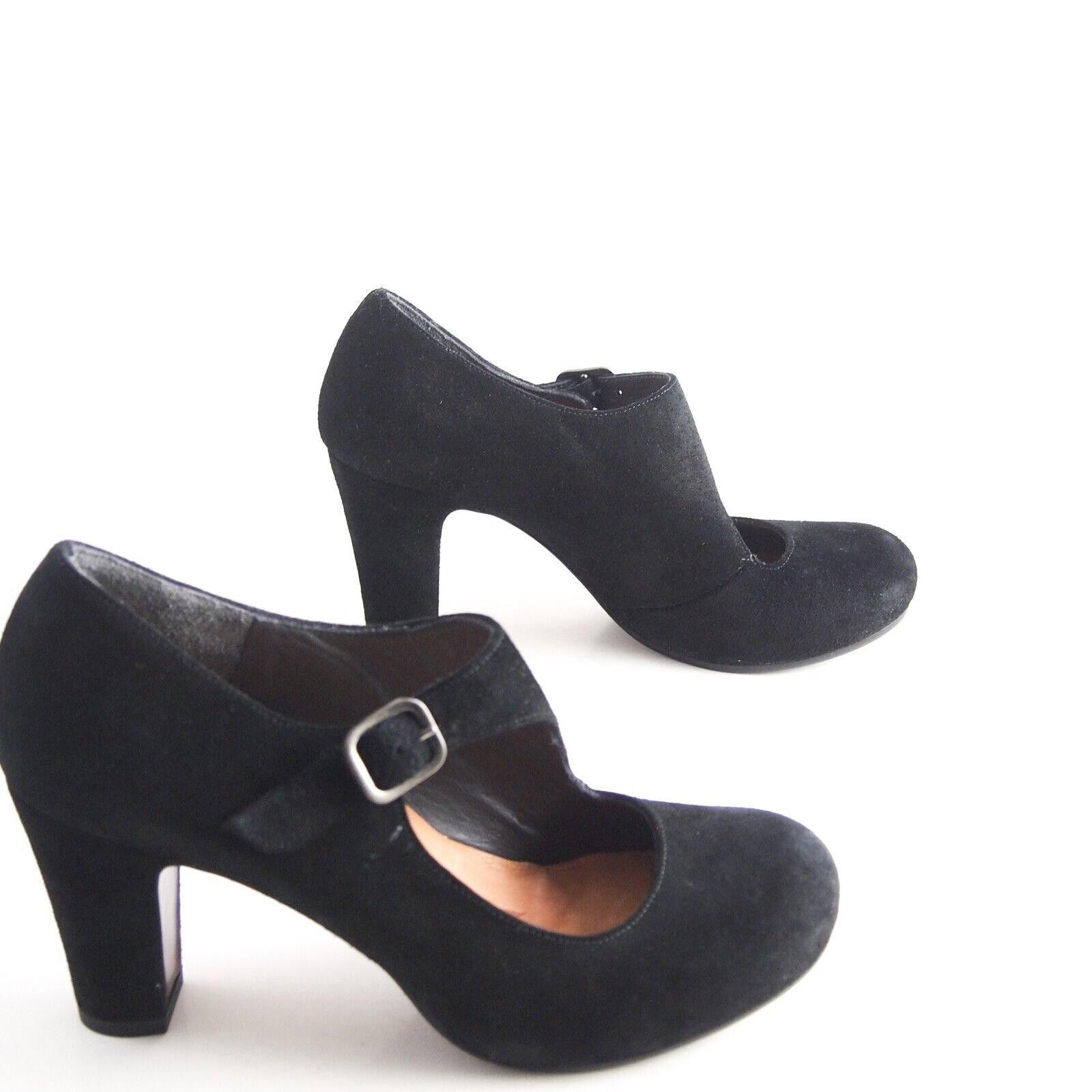 Designer Chie Mihara Mary Jane Sandals Black Suede US 7.5 EU 37.5 Size US 7.5 / IT 37.5 - 5 Thumbnail