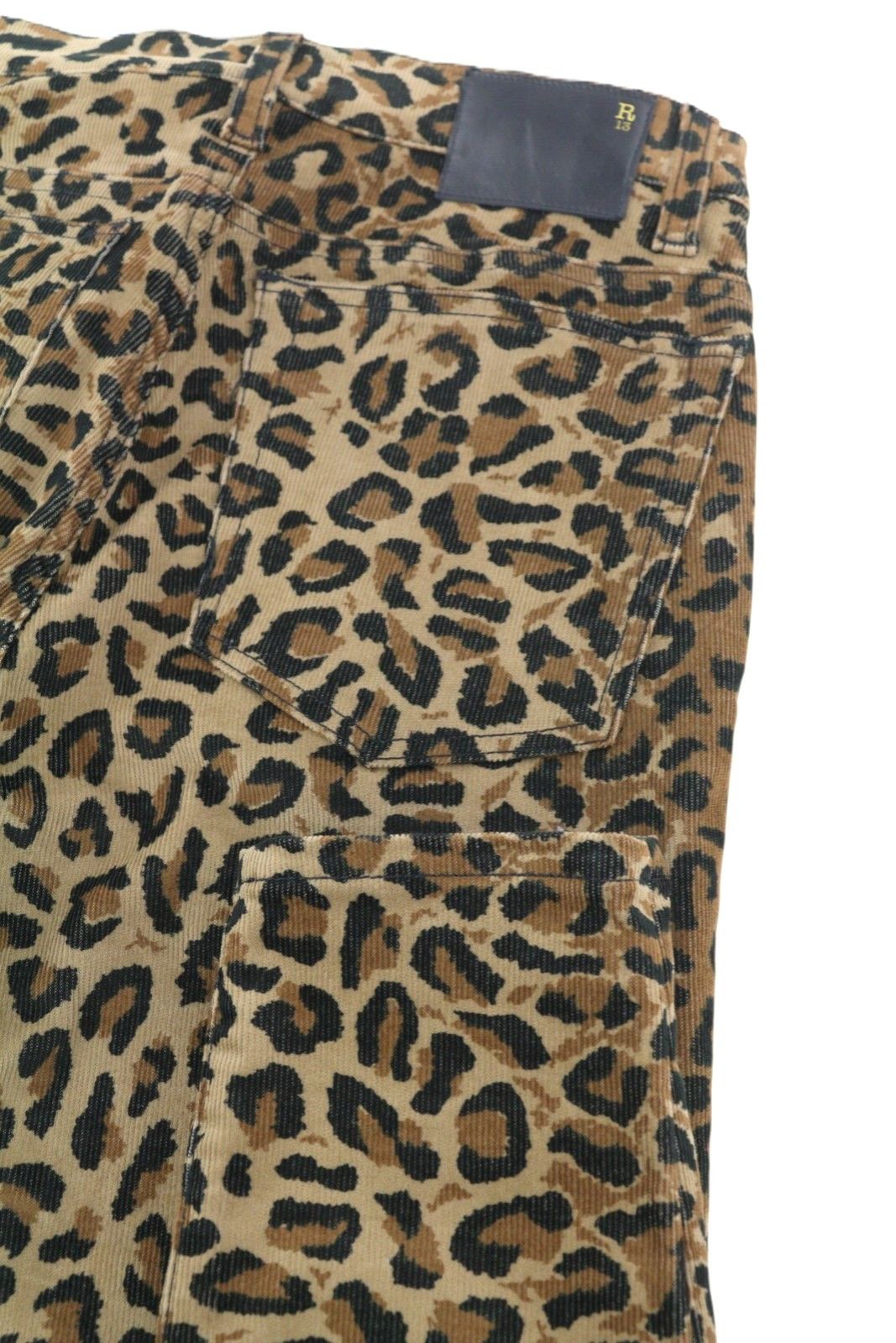 R13 HIGH RISE SKINNY W29 Midnight Leopard Corduroy 85774 Size 29" - 5 Thumbnail