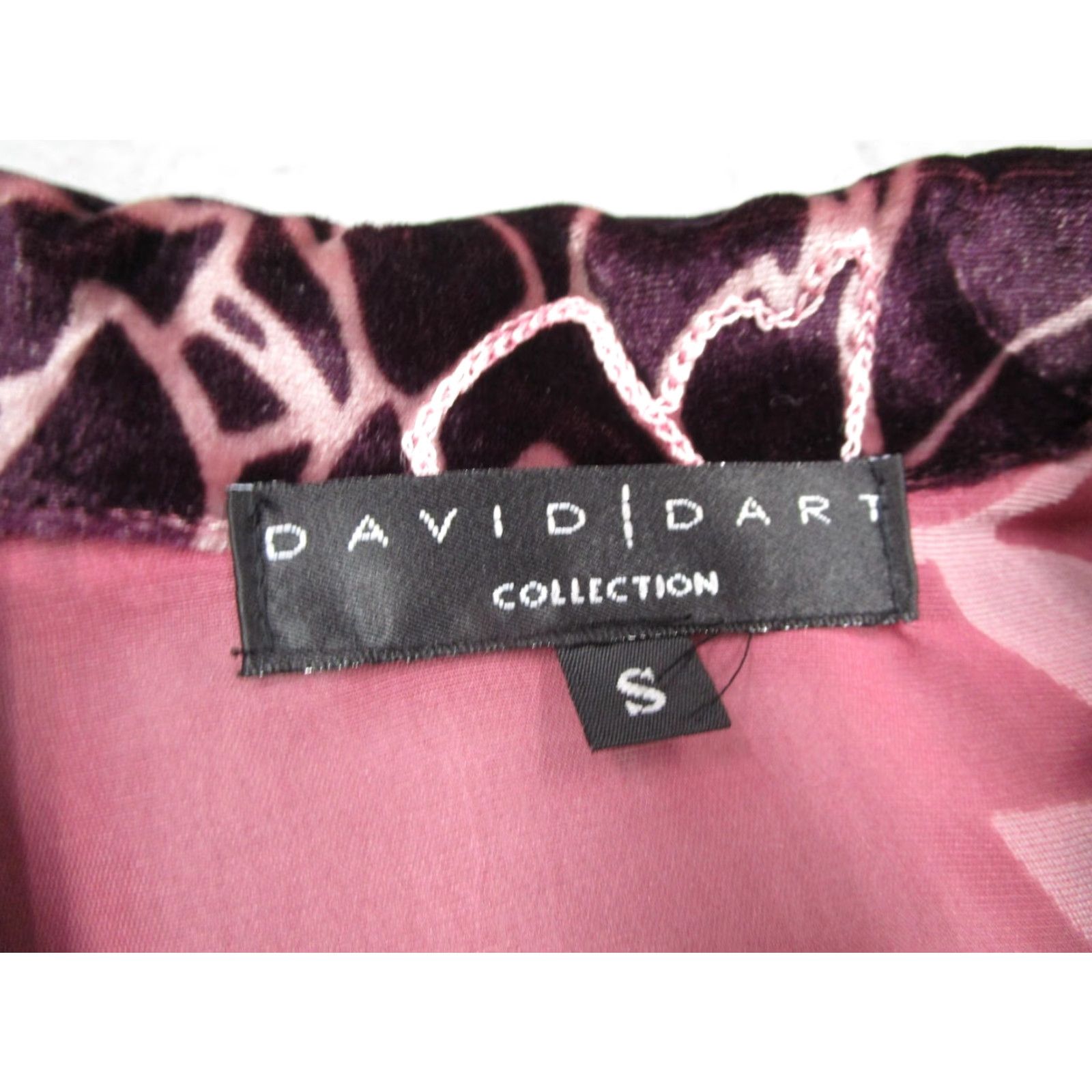 Velvet VINTAGE David Dart Collection Shirt Womens Small Pink Black Floral Velvet Burnout Silk Size S / US 4 / IT 40 - 2 Thumbnail