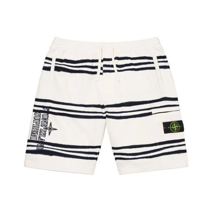 Stone Island Supreme x Stone Island Warp Stripe Sweatshorts Size US 36 / EU 52 - 1 Thumbnail