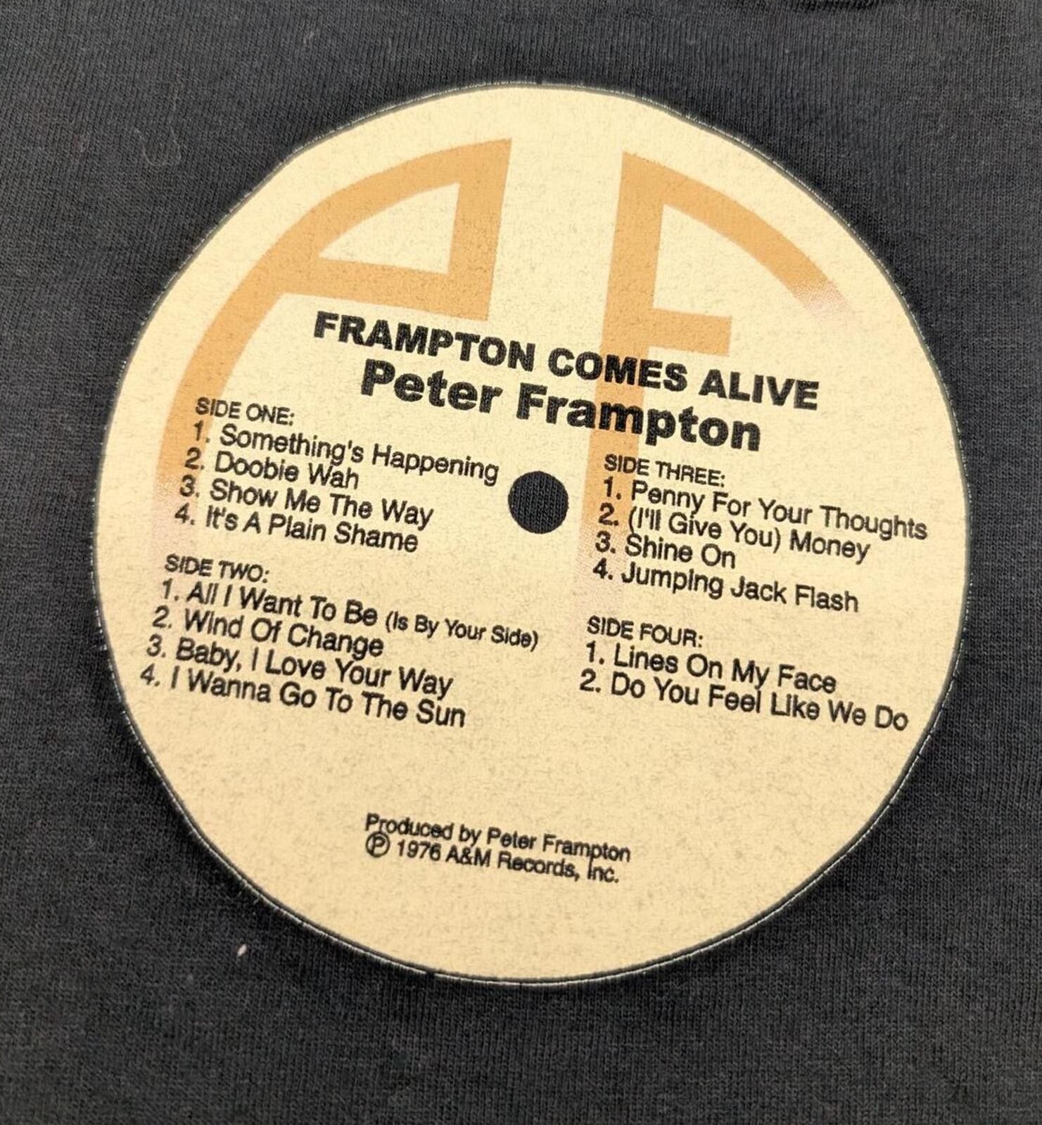 Gildan Vintage Peter Frampton Comes Alive Record Store T-shirt Size US XL / EU 56 / 4 - 4 Thumbnail