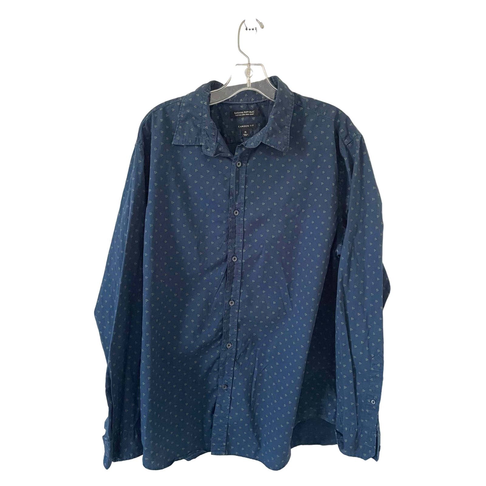 Banana Republic Banana Republic Camden Dots Button Down Long Shirt Blue XL Size US XL / EU 56 / 4 - 1 Thumbnail