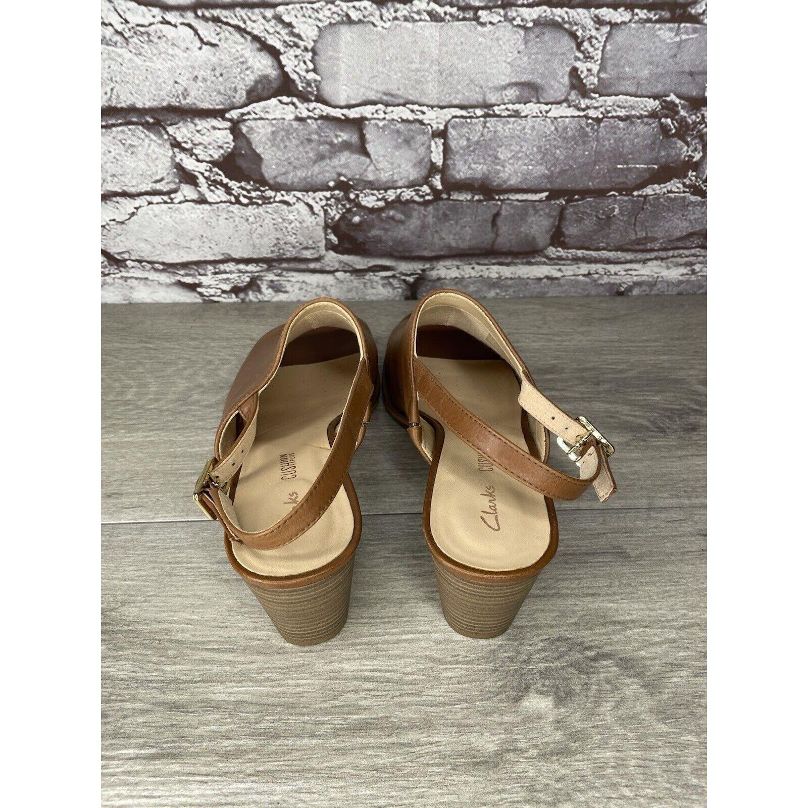 Clarks Clarks Brown Leather Casual Ankle Strap Open Toe Sandals Wom Size US 8.5 / IT 38.5 - 5 Thumbnail