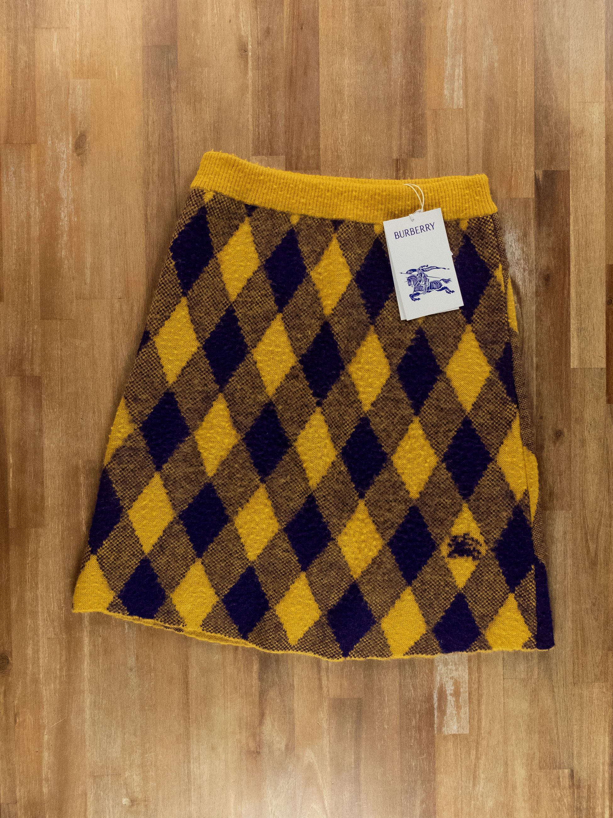 Burberry BURBERRY yellow purple argyle knit wool skirt Daniel Lee Size 30" / US 8 / IT 44 - 5 Thumbnail