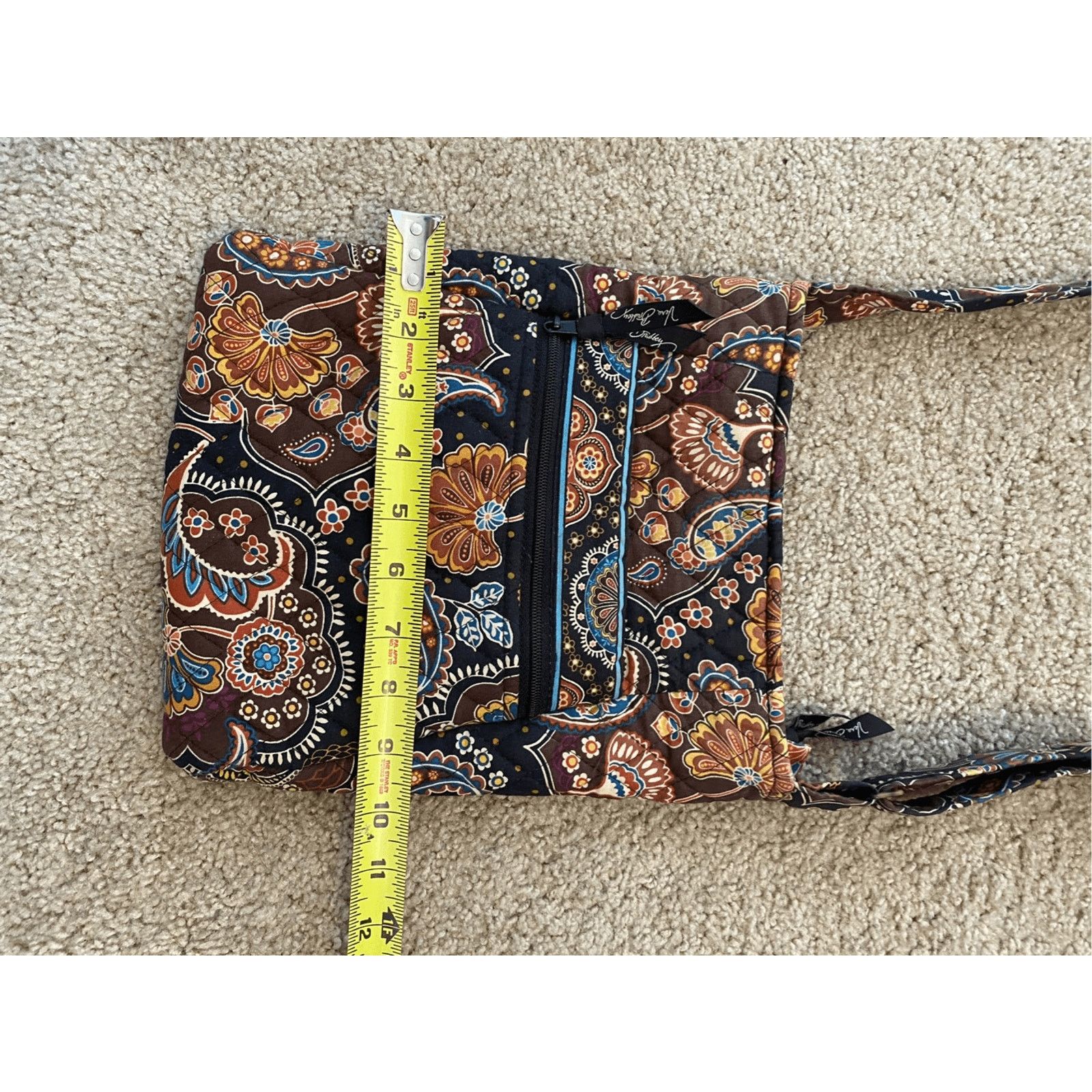 Vera Bradley Vera Bradley Cafe Latte Classic Crossbody Brown Paisley Blue Size ONE SIZE - 4 Thumbnail