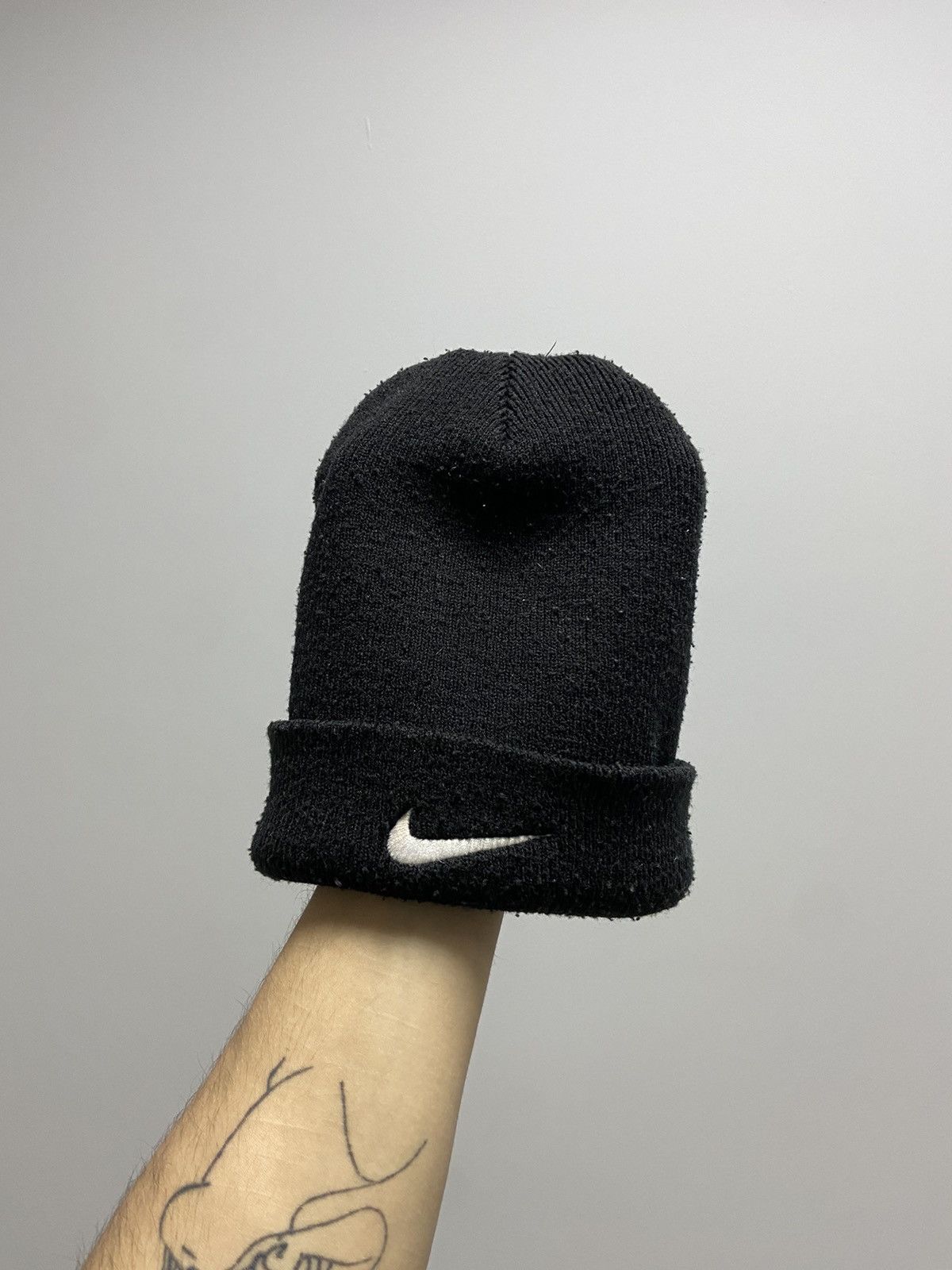 Nike × Vintage Nike Hat Vintage Beanie Small Embroidered Swoosh Logo Size ONE SIZE - 1 Thumbnail