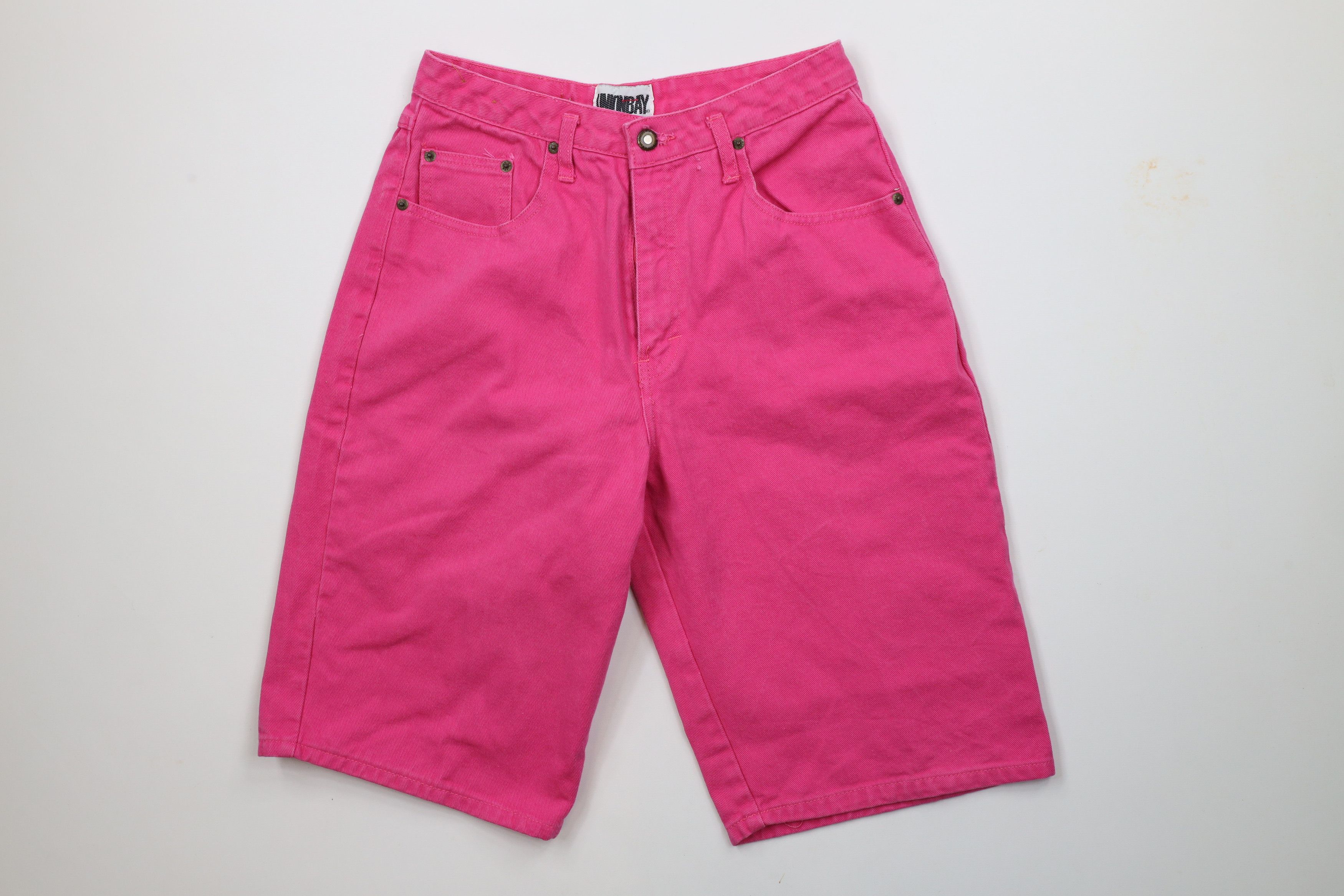 Vintage Vintage 90s Streetwear Fit Denim Jean Shorts Jorts Pink Size 34" / US 12 / IT 48 - 1 Thumbnail