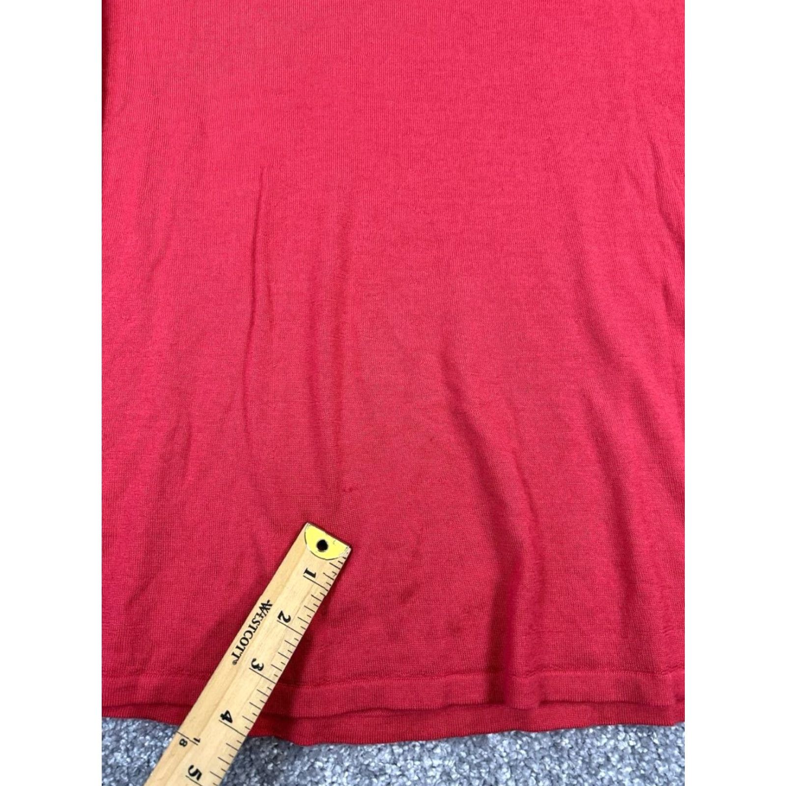 J. Jill J. Jill Sweater Medium Red Wool V-Neck Pullover Solid Casual Winter Fall Spring Womens Size M / US 6-8 / IT 42-44 - 5 Thumbnail
