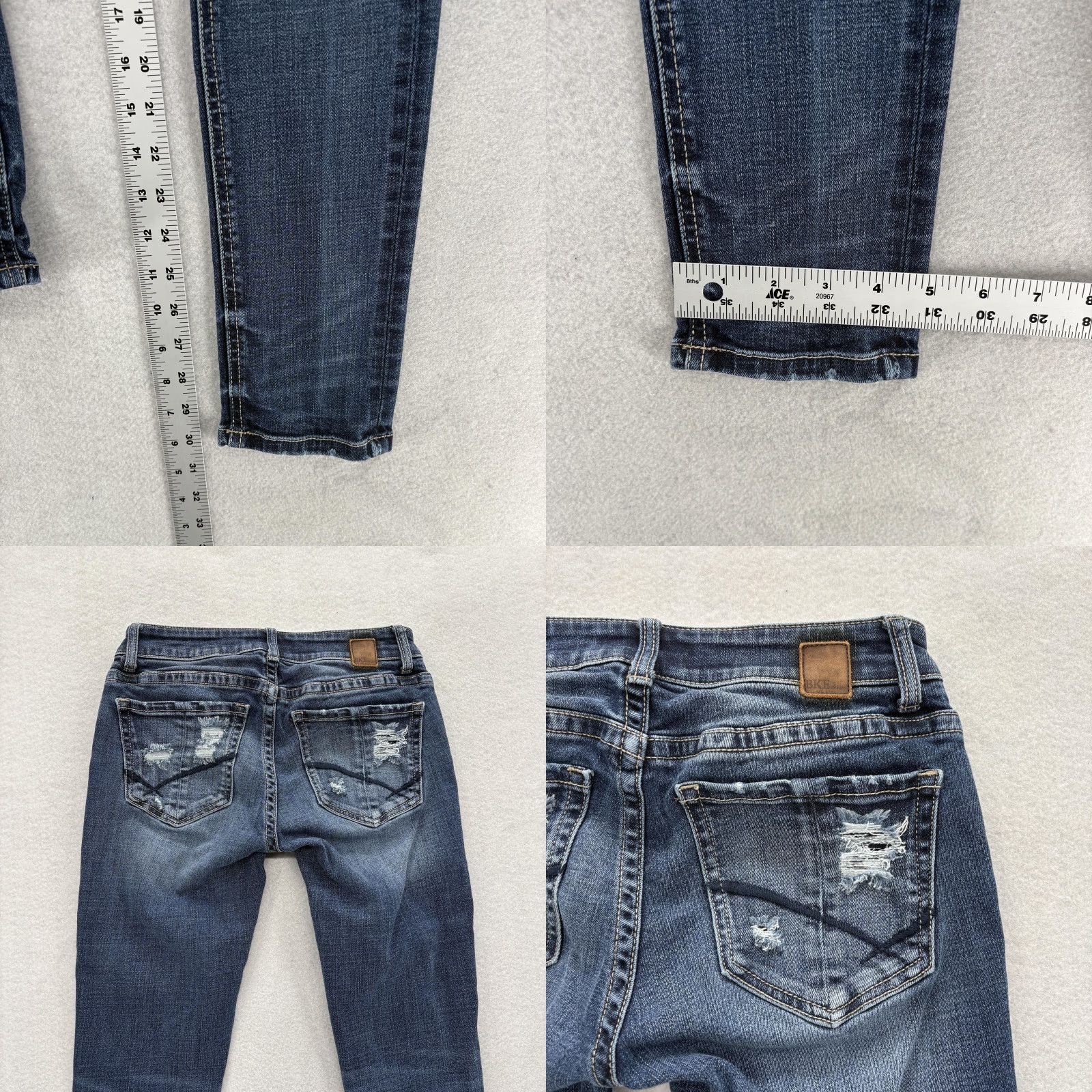 Vintage VINTAGE Buckle BKE Denim Stella Skinny Jeans Womens 26x31.5 Blue Distressed Stretch Y2K Size 26" / US 2 / IT 38 - 8 Thumbnail