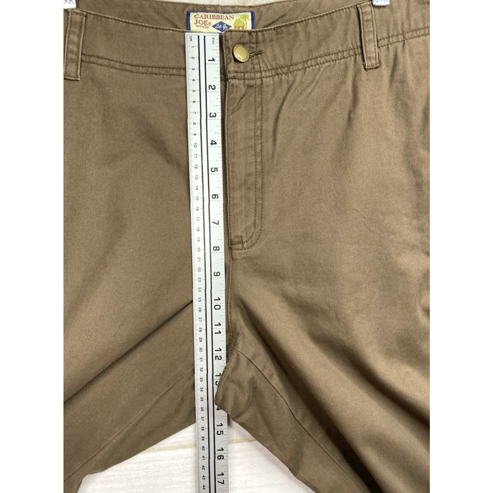 Vintage Caribbean Joe Cargo Pants Brown 20W Women 100% Cotton Plus Size Pockets Travel Casual NWT Size 42" / US 20 - 3 Thumbnail