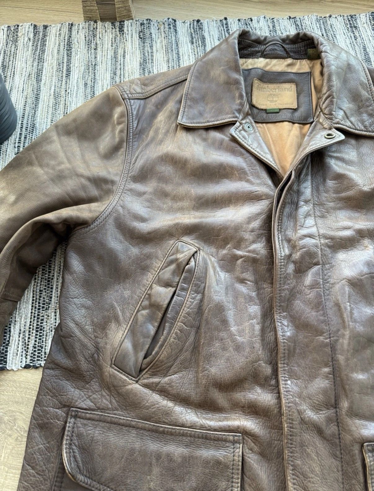 Timberland VINTAGE TIMBERLAND LEATHER COAT MENS WEATHERGEAR CASUALJAKET Size US L / EU 52-54 / 3 - 7 Thumbnail