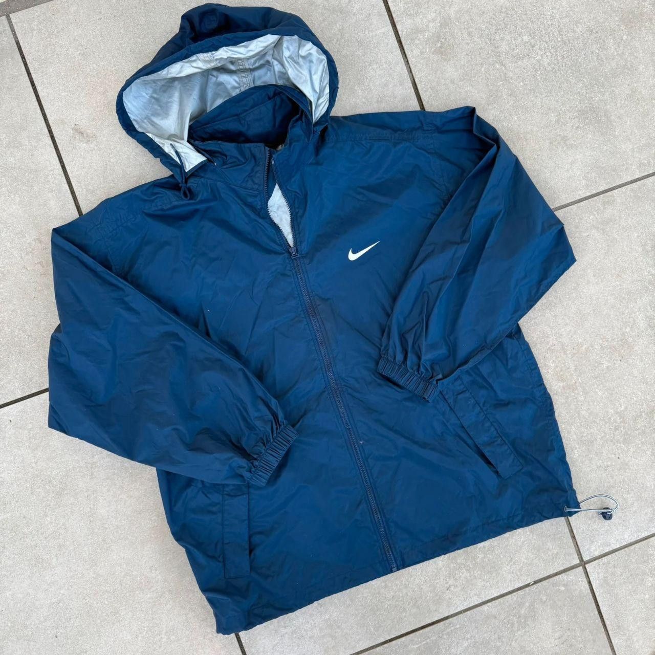 Nike Nike Jacket Windbreaker Navy Swoosh 90s Vintage Size US L / EU 52-54 / 3 - 2 Thumbnail