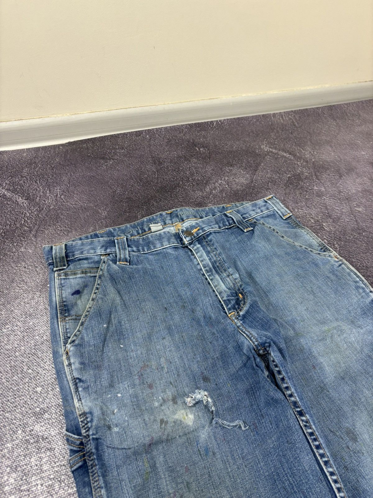 Carhartt Vintage Carhartt Faded Blue USA Hype Denim Relaxed Fit Jeans Size US 36 / EU 52 - 12 Thumbnail