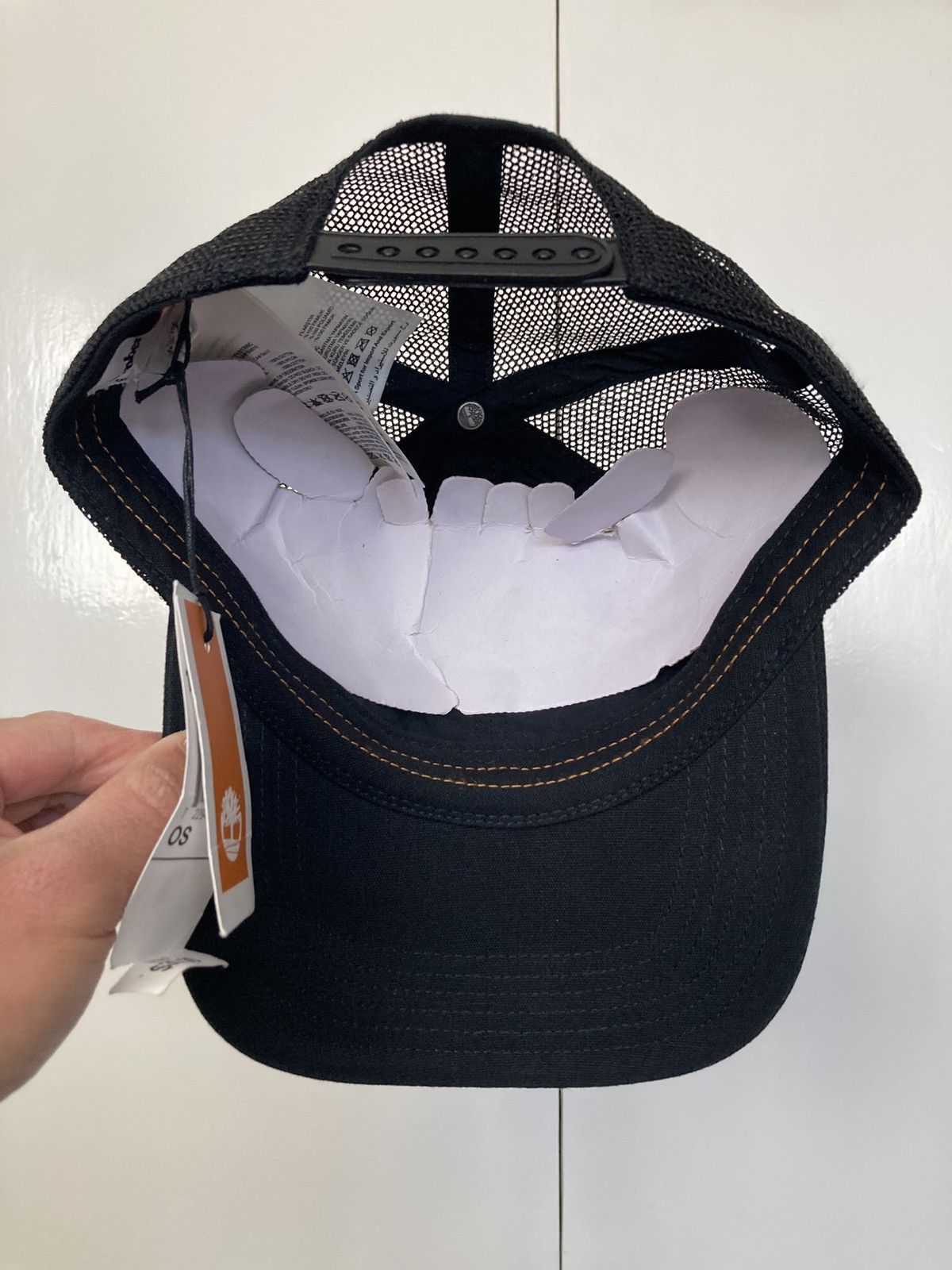 Timberland TIMBERLAND SOLID BLACK SNAPBACK HAT CAP MESH LOGO TRUCKER 🆕 Size ONE SIZE - 11 Thumbnail