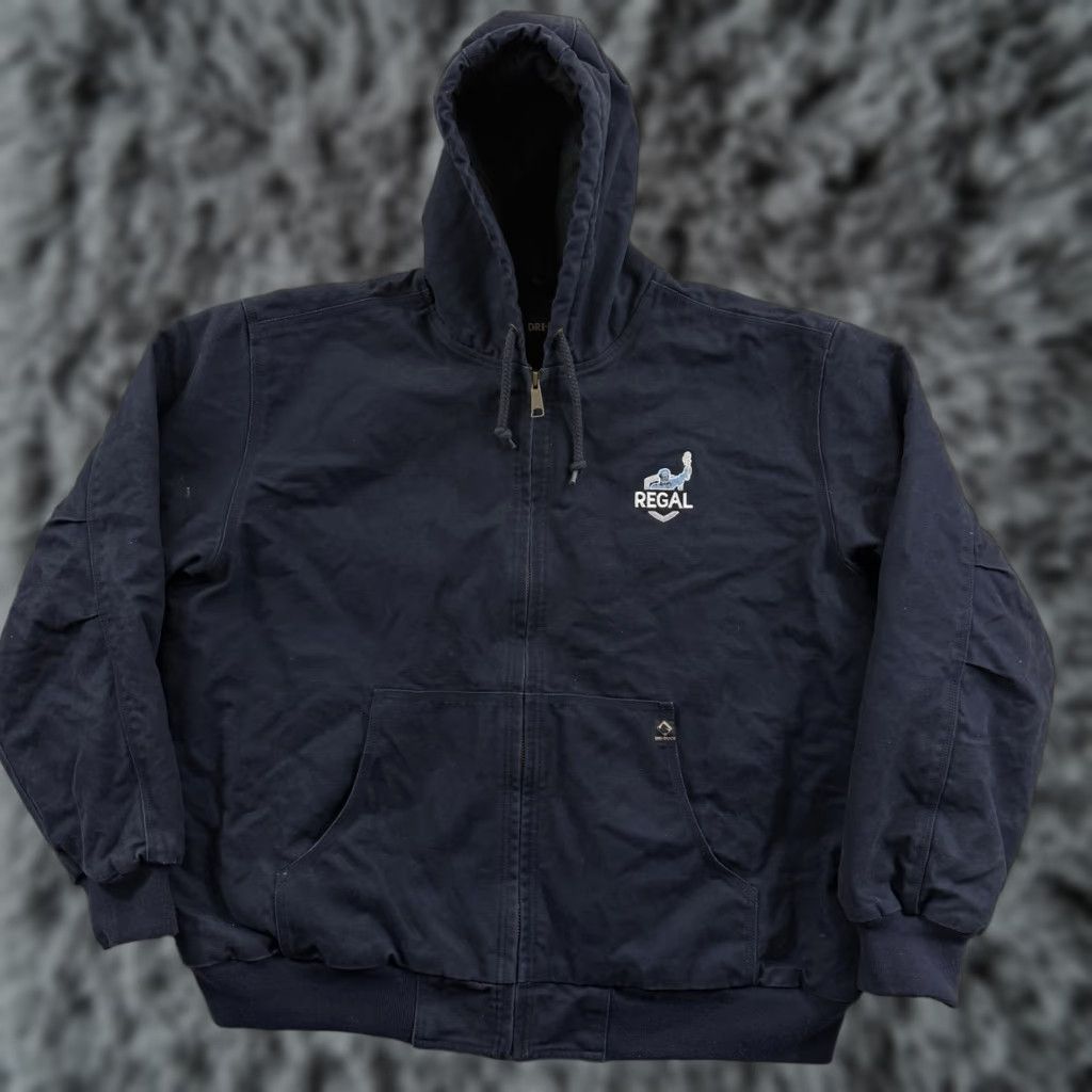 Carhartt VINTAGE Dri-Duck Mens Jacket Coat 2XL Blue Canvas Bomber Lined Zip Winter Casual Workwear 90s Outdoor USA Mens Size US XXL / EU 58 / 5 - 1 Thumbnail
