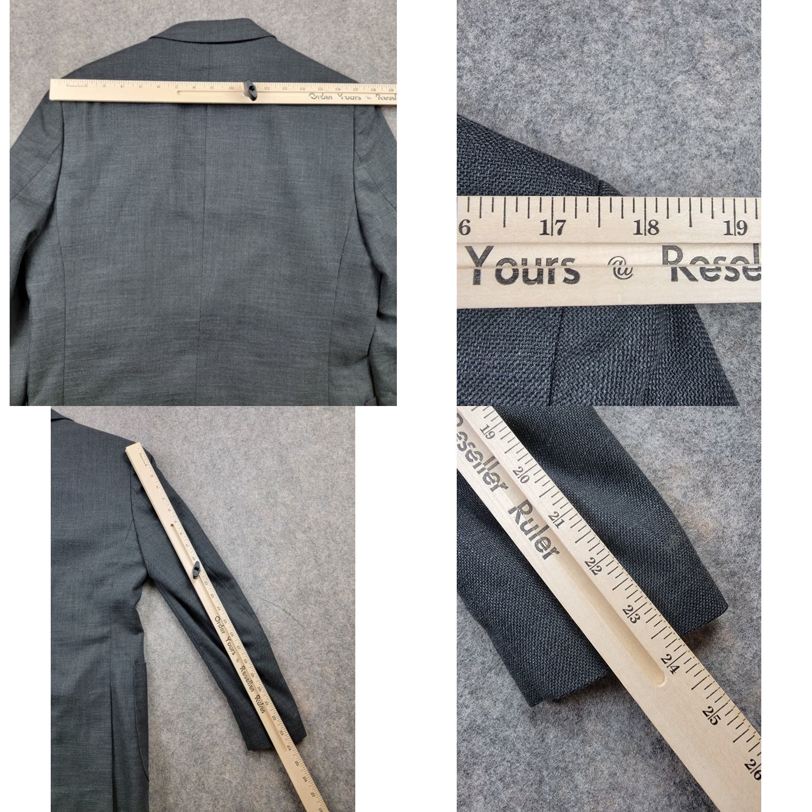 Nautica Nautica Suit Jacket Blazer Mens 38R Gray Double-Vented Linen Polyester Spandex Notch Hooked Two-Button Front Button Style Regular Modern City Classic Size 38R - 10 Thumbnail