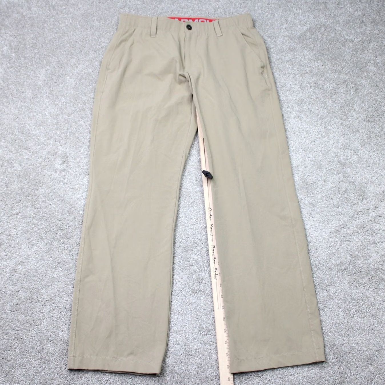 Under Armour Under Armour Pants Mens 32x30 Beige UA Match Play Loose Fit Straight Leg Golf Size US 32 / EU 48 - 3 Thumbnail
