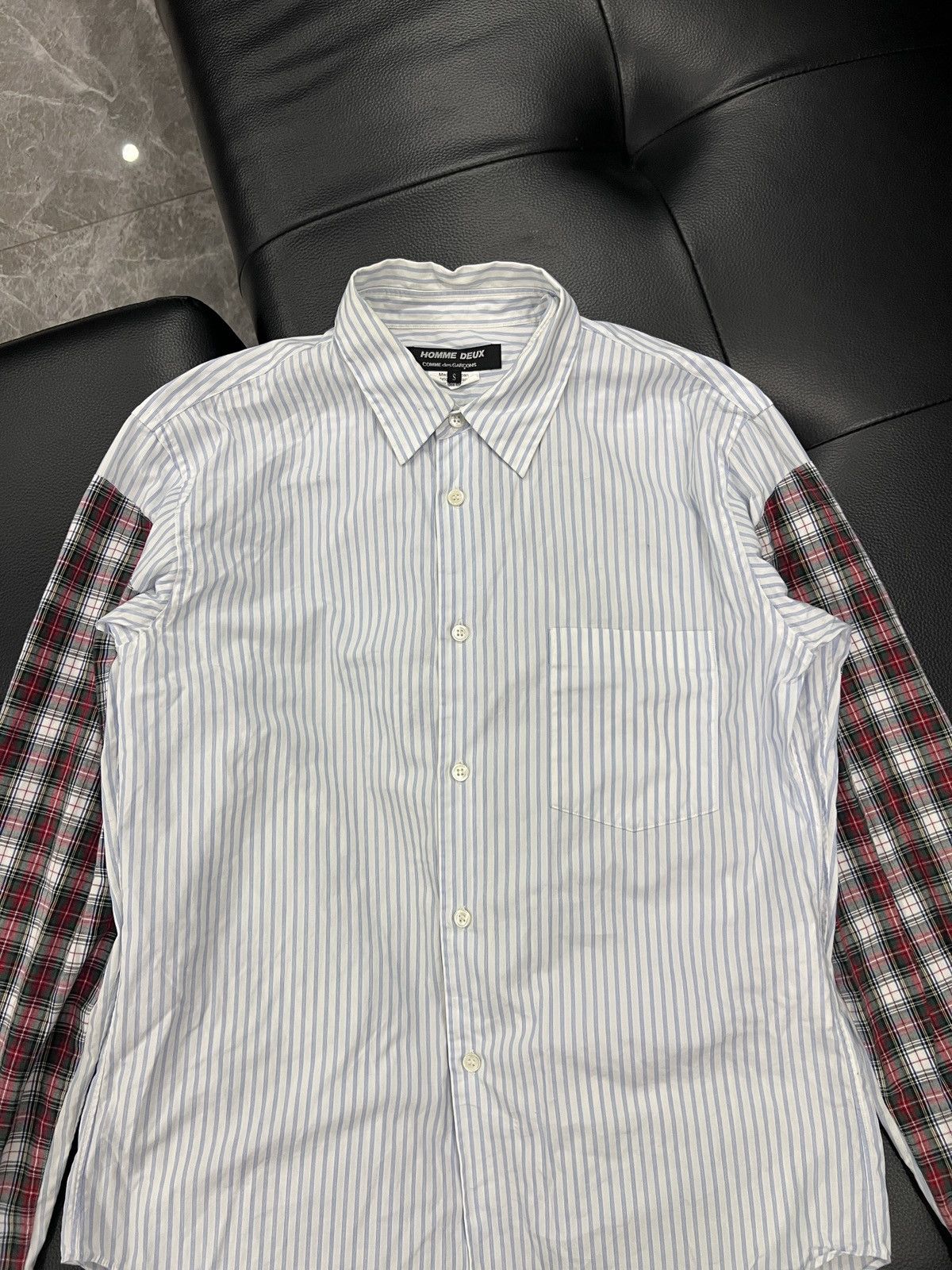 Comme des Garcons Homme Deux Comme des Garçons Homme Deux Patchwork Check Sleeve Shirt Size US S / EU 44-46 / 1 - 3 Thumbnail