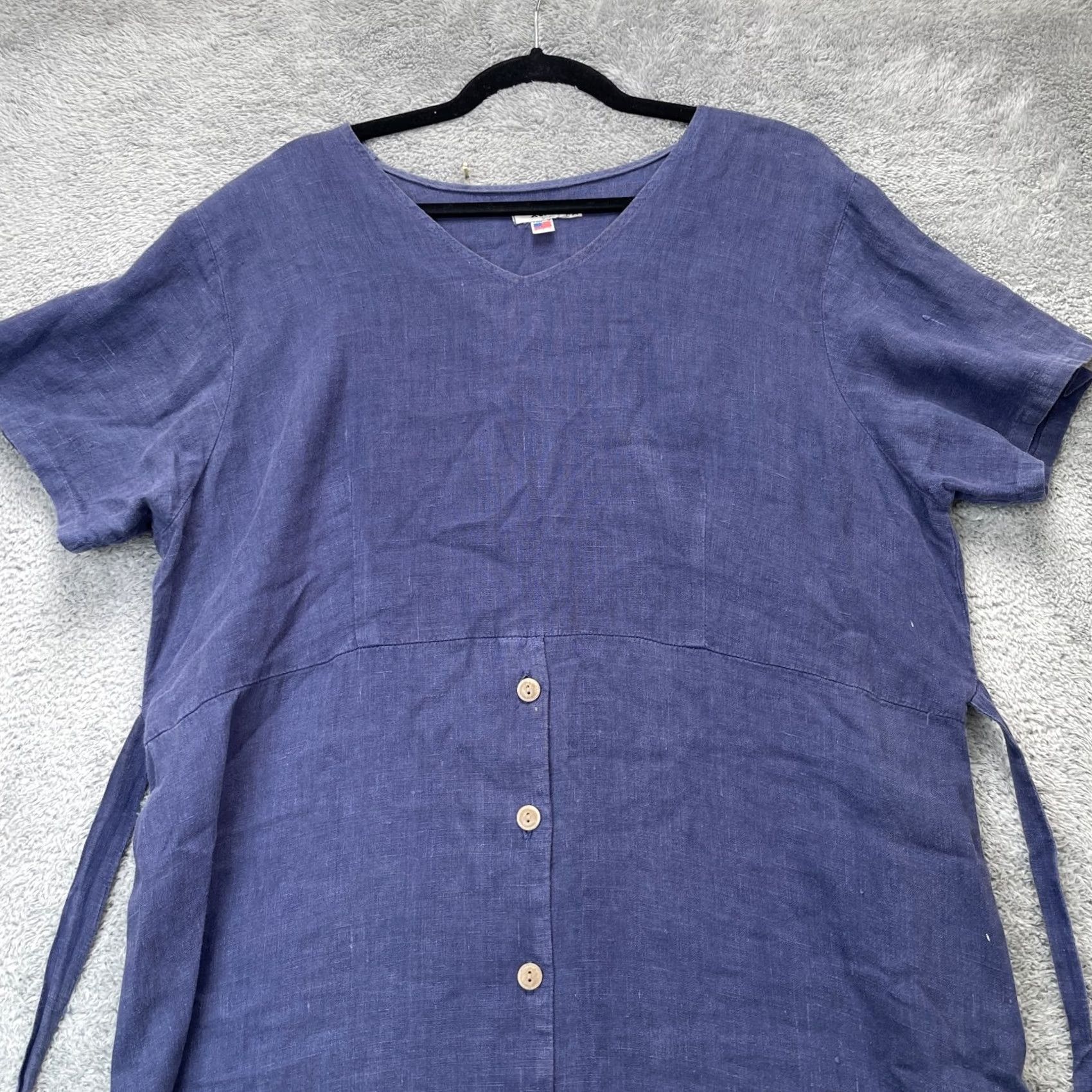 Vintage VINTAGE Xcit Dress Women XL Blue Linen Prairie Cottagecore Made in USA Size XL / US 12-14 / IT 48-50 - 5 Thumbnail
