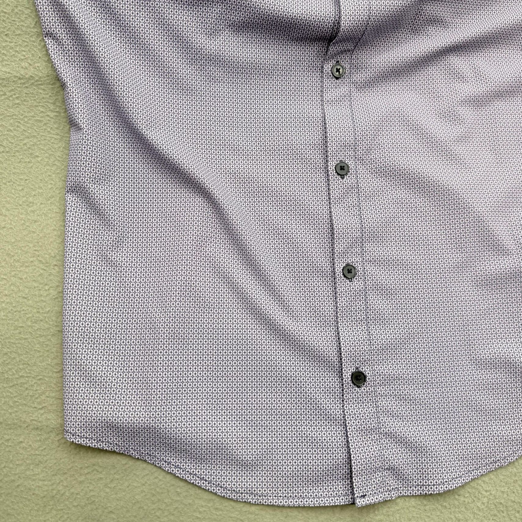 Mizzen+Main Mizzen+Main Shirt Mens Medium Purple Geometric Trim Fit Performance Dress Shirt Size 40R - 6 Thumbnail